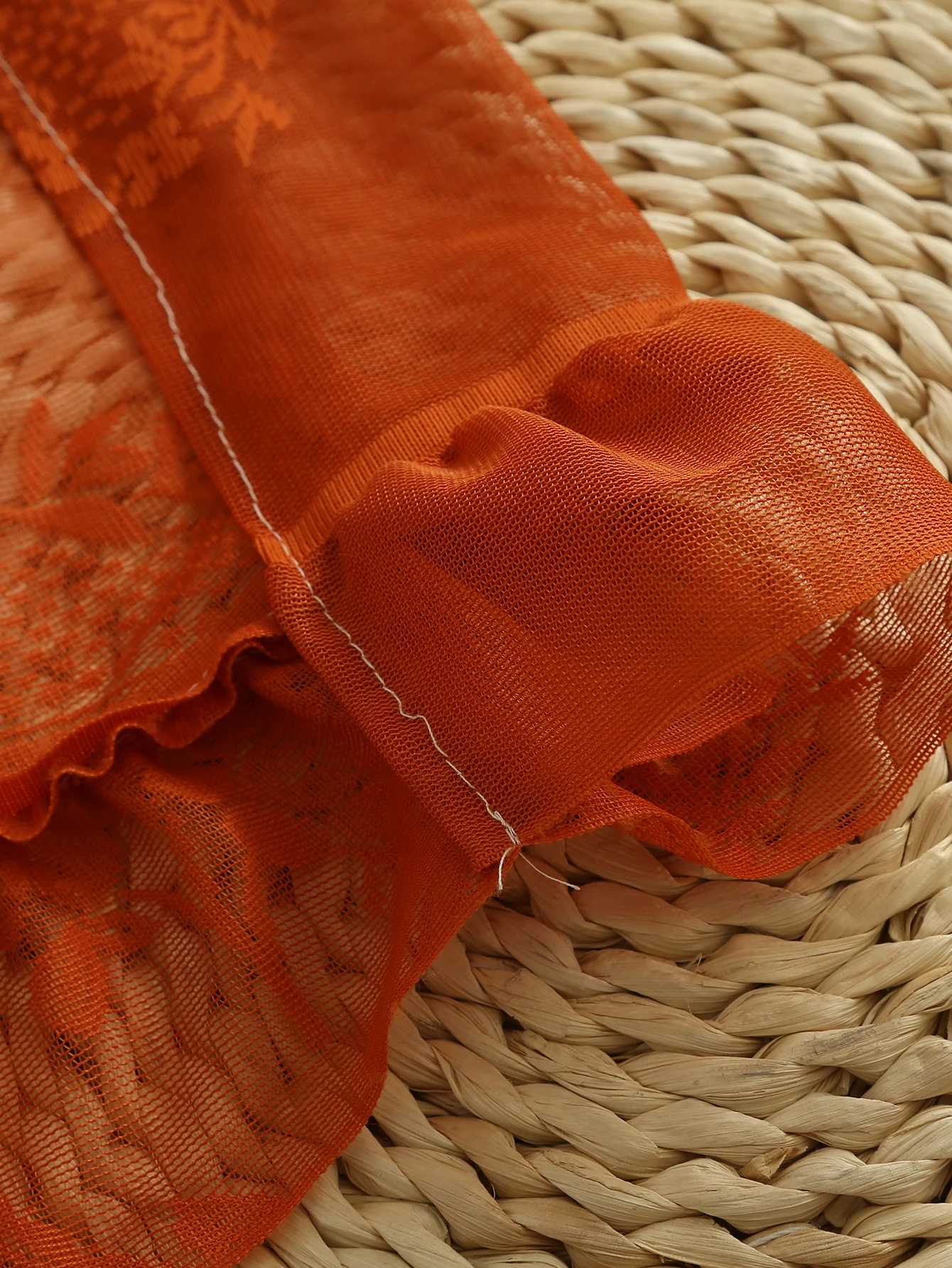 78-Zoll-Vorhänge mit orangefarbener Spitze, rund, Spiegelstange, Taschenvorhänge, Wohnzimmer, Schlafzimmer, Balkon, Zuhause, Vorhänge, Dekoration, Party, Urlaub, Vorhang – Detail 15