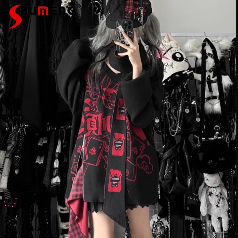 

Soft Comfortable V-neck Knitted Coat Slim Fit Sweater Y2k Cool Shirt And Skirt Leg Warmer 2025 Winter New Year Knitwear Ladies