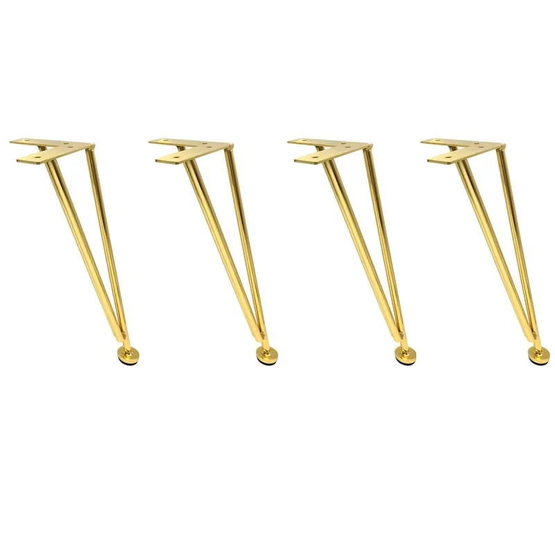 yesGold Triangle Furniture Legs Metal Plating Hardware Floor Bracket Foot for Coffee Table Chair Tv Cabinet Sofa Bed Cabinets