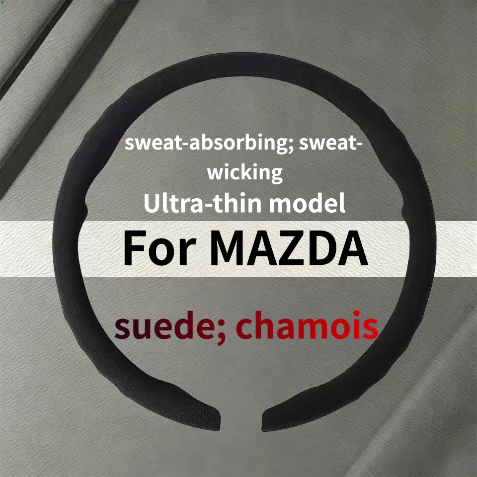 Dünner Lenkradbezug aus Wildleder, passend für Mazda CX-5, CX-50, CX-70, CX-90, Mazda 6, CX-8, Autozubehör