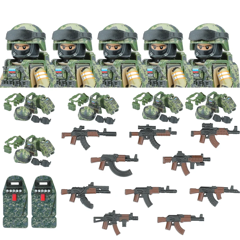 Amerika Armee Kampfuniform Spezialeinheiten Figuren Bausteine Stadt US Special Air Service Soldat Militär Waffen Spielzeug