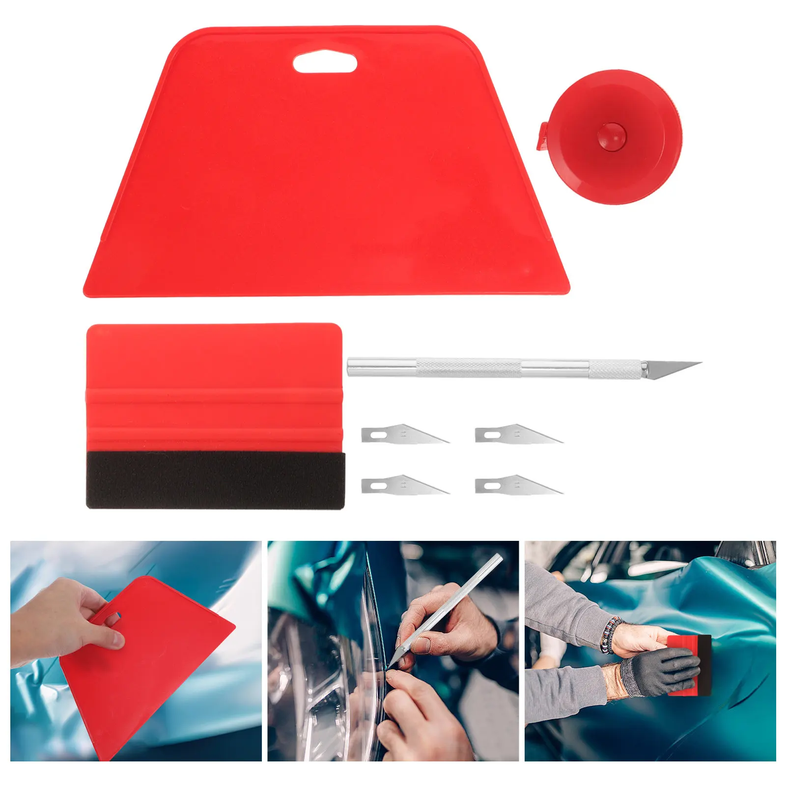 1Set Wall Paper Application Tools Stylish Color Car Film Tools Kit for Wallpaper Smoother Peel and Stick Installation Seamless