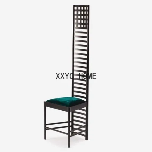 Mid-Ancient High Back Dining Chair Art Retro Minority Solid Wood Dining Chair Clothing Store Decoration Ornaments