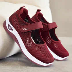 Zapatillas para correr para Mujer, zapatos de senderismo con plataforma de cuña informales transpirables de malla a la moda, Tenis femeninos para Mujer 2023