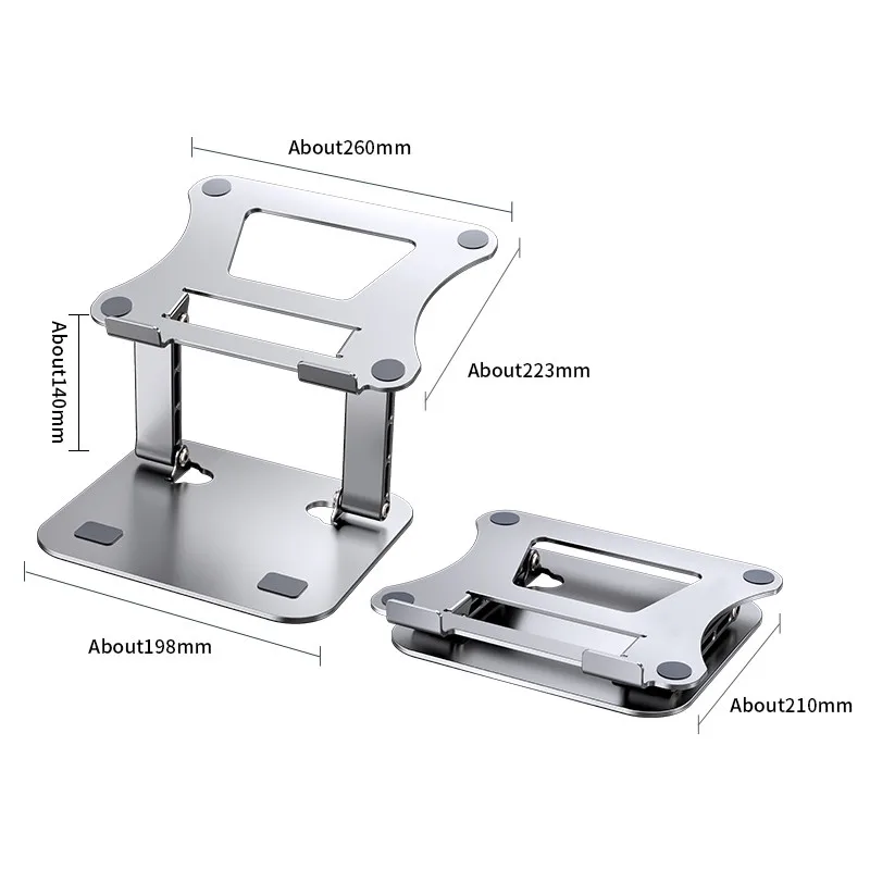 Support réglable en alliage d\'aluminium pour ordinateur Portable et tablette jusqu\'à 17 pouces, pliable et Portable, Support de refroidissement