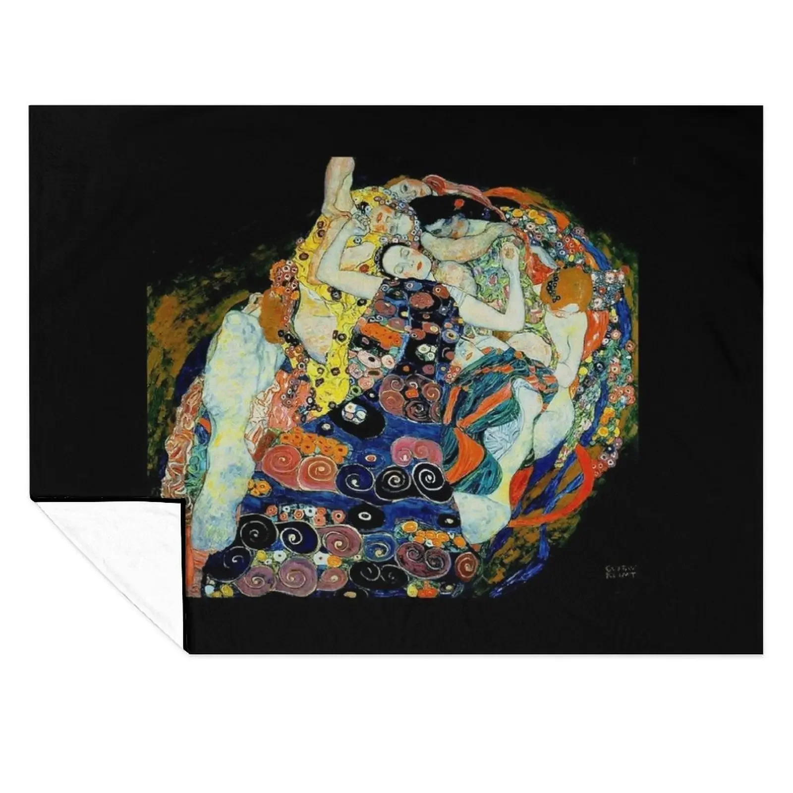 

MAIDENS : Vintage Gustav Klimt Oil Painting Print Throw Blanket Hair cosplay anime Decorative Sofa Flannels Blankets