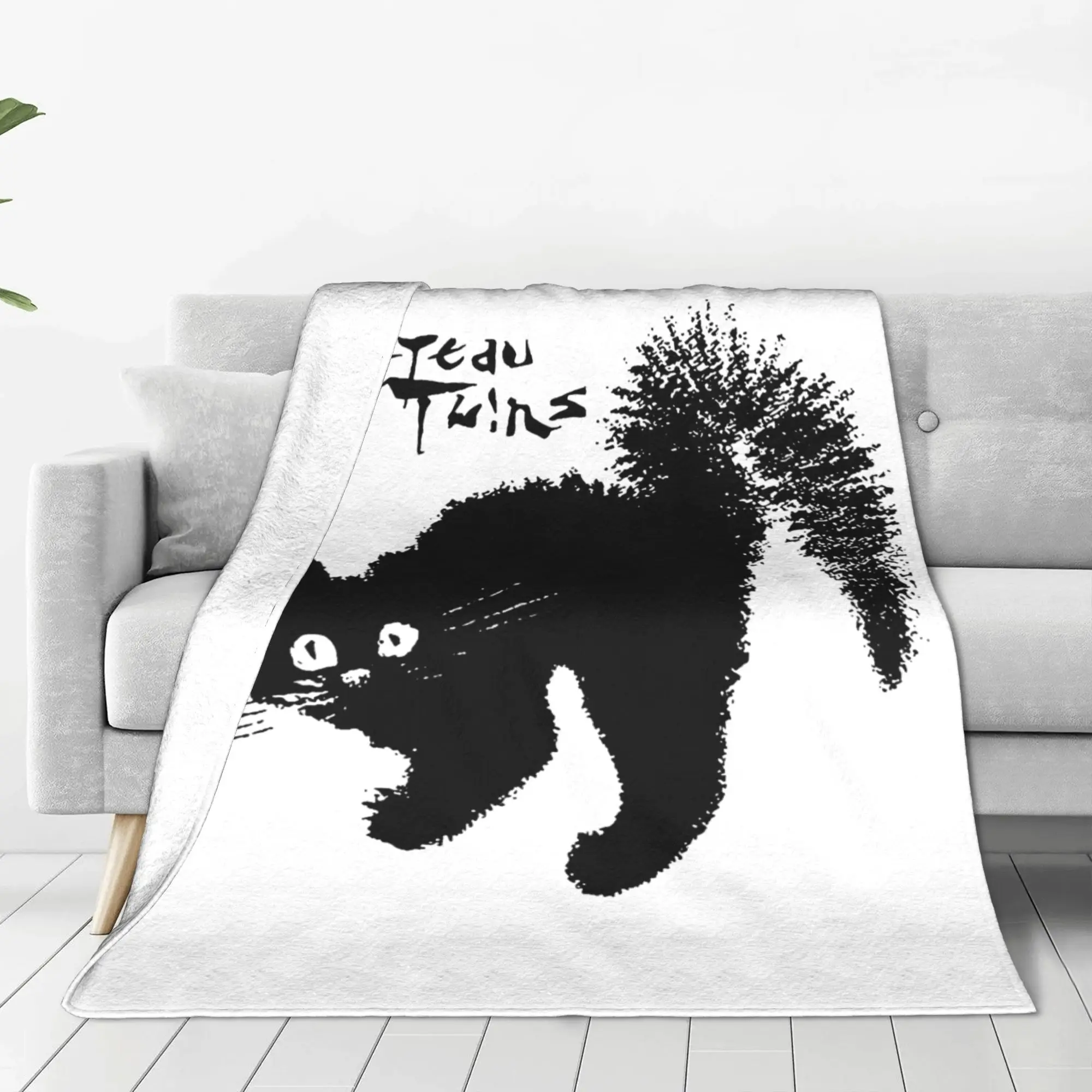 Cocteau Twins Black Cat Blanket Flannel  Winter  Portable Ultra-Soft Throw Blankets for Sofa Bedroom Bedspread