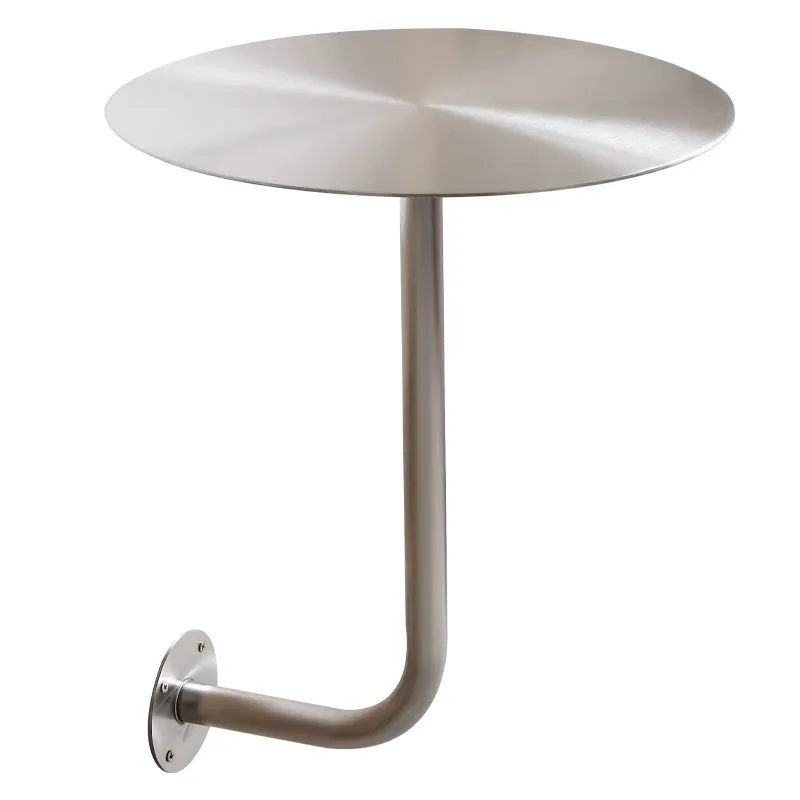 Internet celebrity trend milk tea shop cafe Internet celebrity wall mounted stainless steel small round table wall hanging