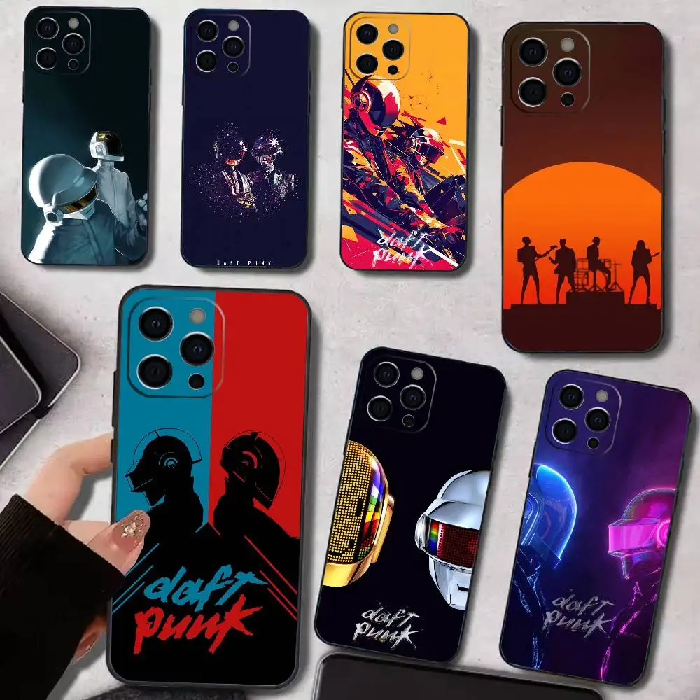 

D-Daft P-Punk Band France Phone Case For IPhone 17,16,15,14,13,12,11,Plus,Pro,Max,Plus,XS,soft case Black silicone
