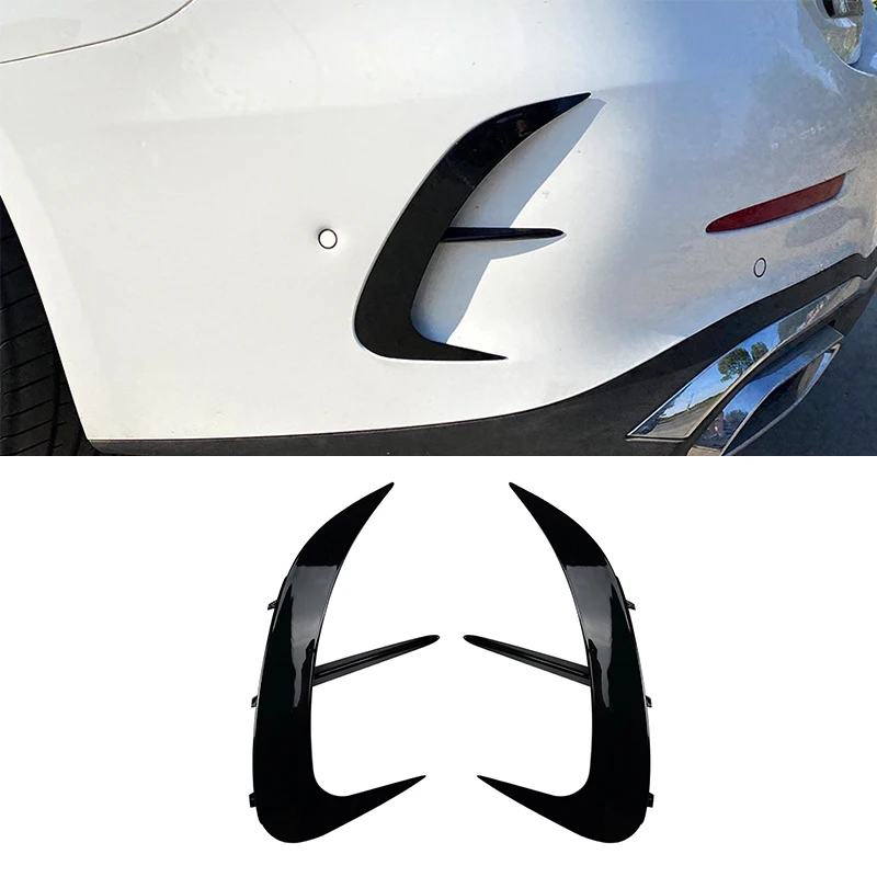 ABS Car Rear Bumper Splitter Spoiler Air Vent Cover Side Canard For Mercedes-Benz C-Class W206 C200 C220 C260 C300 AMG 2022+