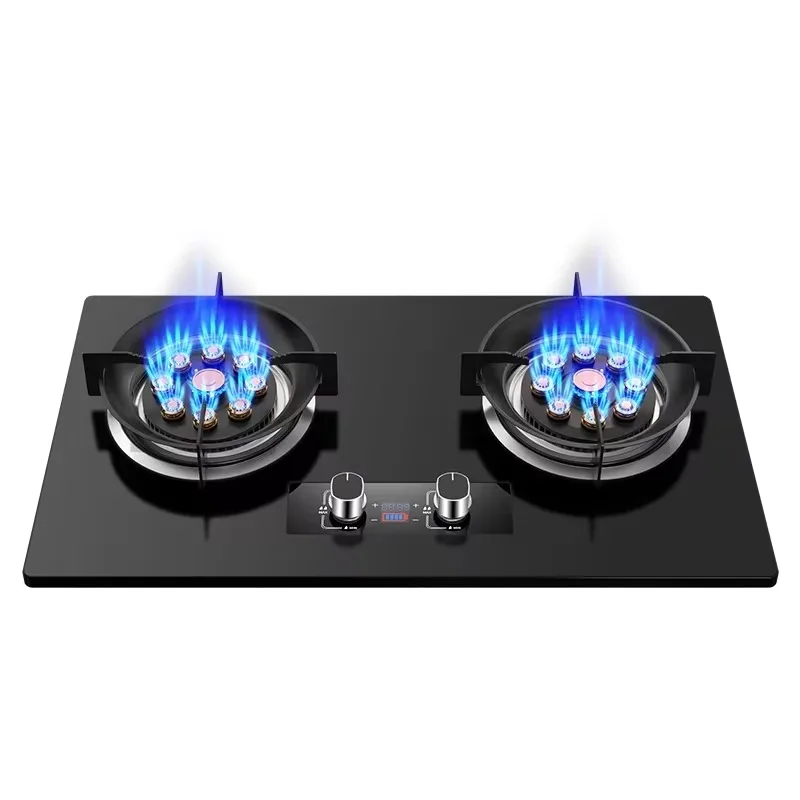 Wholesale Dual-Burner Stainless Steel Built-In Gas Stove Electronic Ignition High-Flame Burners For Household Natural Liquefied