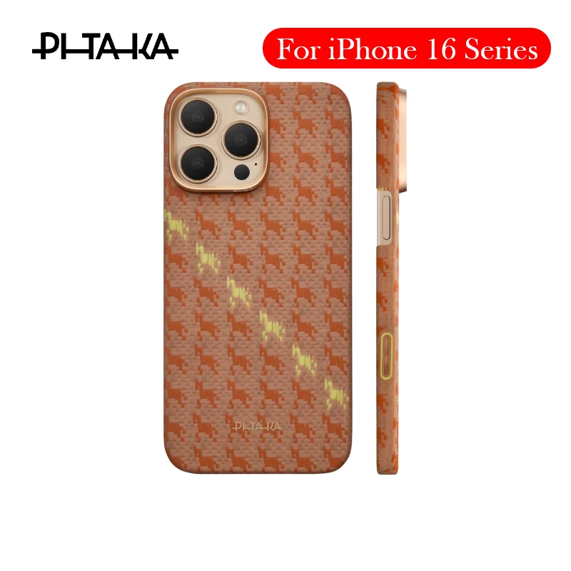 

Чехол PITAKA Limit Carbon Fibre для iPhone 16 Pro Max, кевларовый чехол с поддержкой беспроводной зарядки для iPhone 16 Pro Max