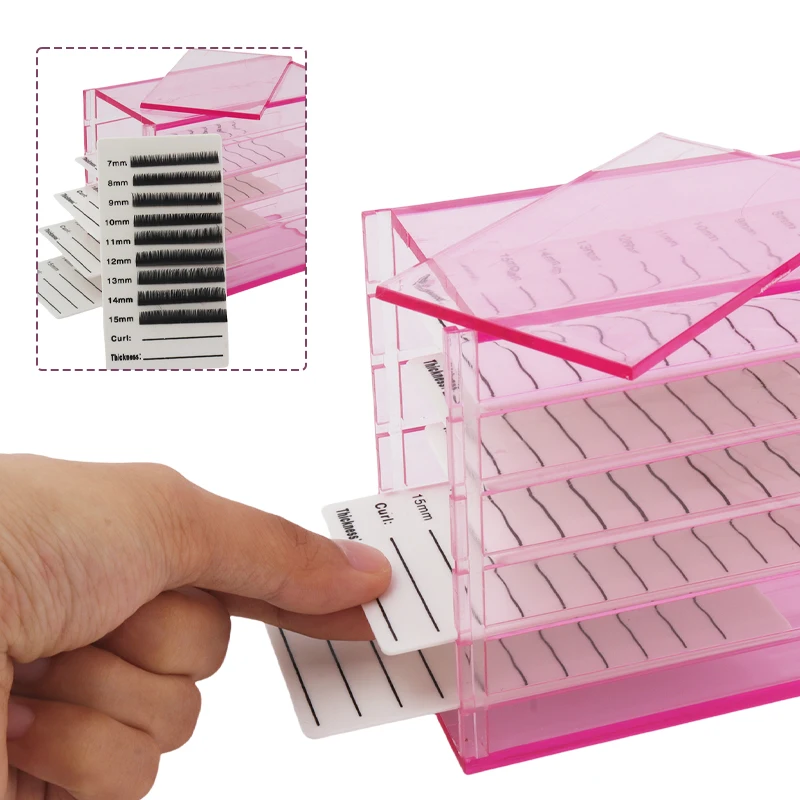 Multifunctional False Lashes Storage Box Organizer with 5 Layers Acrylic Pallet Holder Grafting Eyelash Extension Makeup Tool