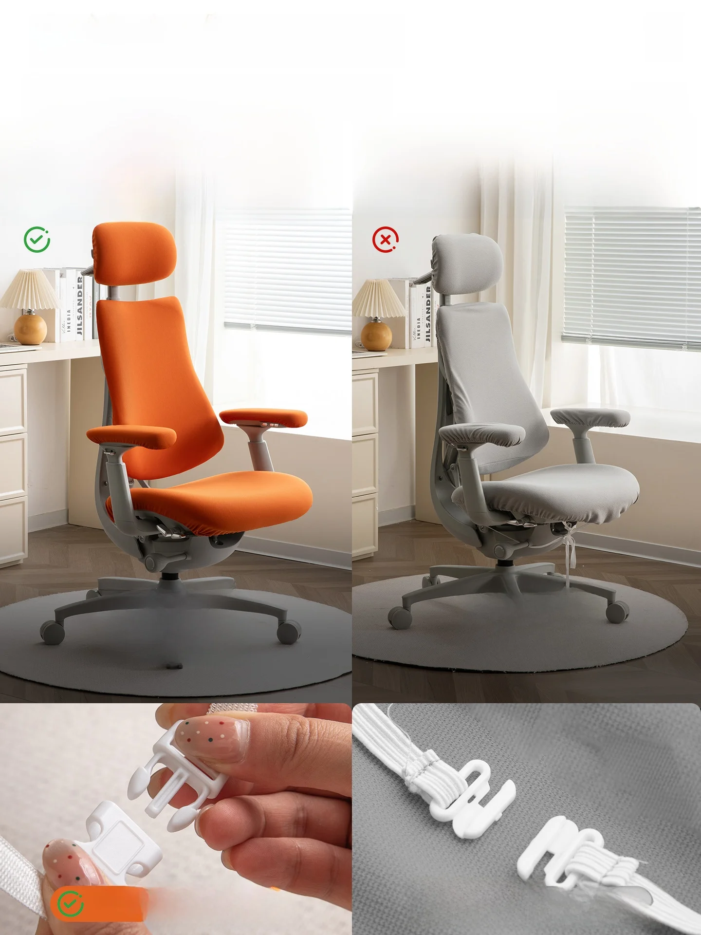 Dynamic Ergonomic Office Computer Chair Cover Protective Universal Fit LiberNovo Chair Slipcover Modern Simple Style