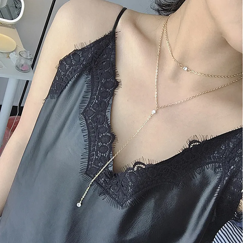 Neue minimalist ische Anhänger Damen Halsketten Kreuz blatt Silber Farbe Knoten Design weiblichen Hals Schmuck unendlich mehr schicht ige Kragen – Detail 10