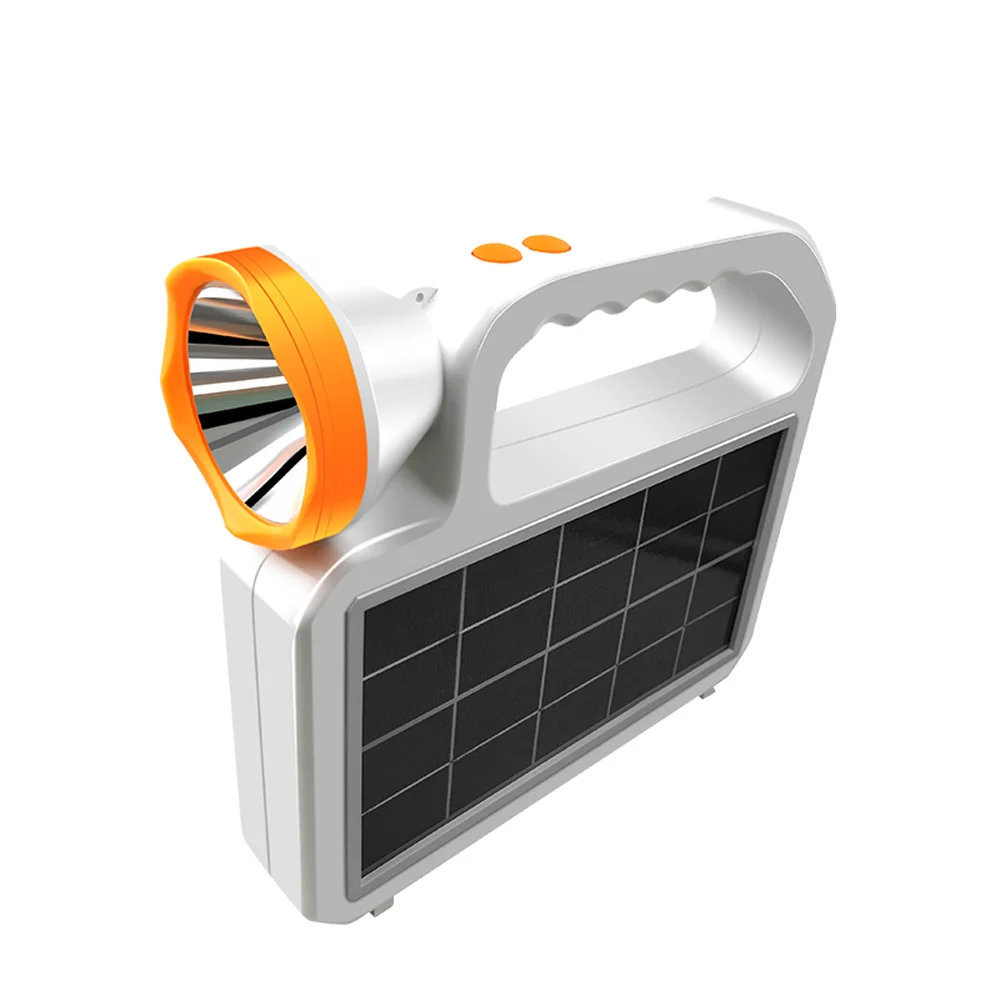 Solar Powered Portable Flashlight Emergency Lamp Camping Light Rechargeable Handheld Torch for Outdoor Activities