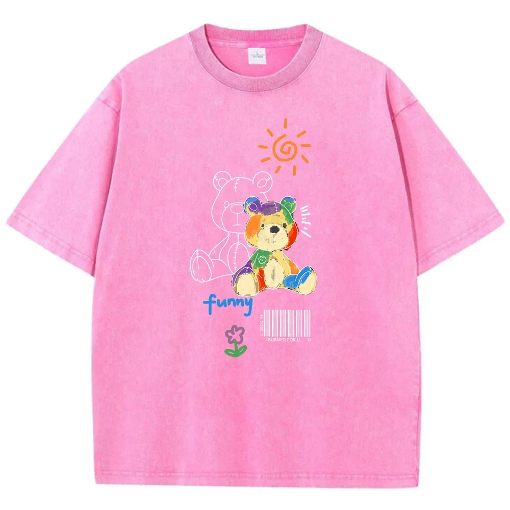 Doll Bear Sit On The Ground Basking In  Sun T Shirts Men'S Chic Breathable Tshirt Design Comfort Tees Senior Round Neck Tops image 4