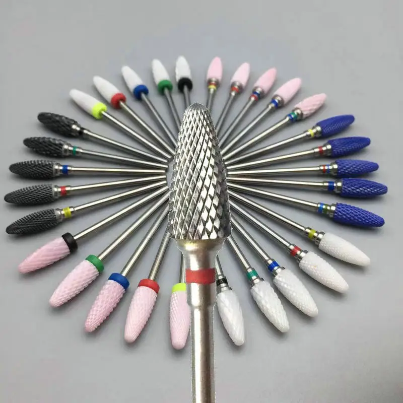 1 Stück Rosa/Blau/Schwarz Keramik/Hartmetall Nagelbohrer für Nagelkunst Bohrwerkzeuge Metall-Bit Nagel-Maniküre-Werkzeug Zubehör