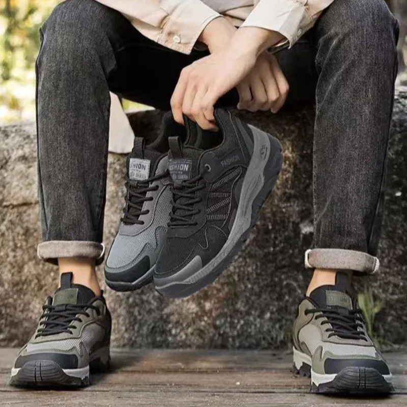 Fashion Comfort Hiking Shoes Breathable Men's Sports Shoes Outdoor Anti Slip Wear-resistant Work Shoes for Man Running Sneakers