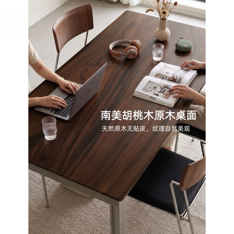 Modern minimalist solid wood desk, integrated dining table, original designer for home use