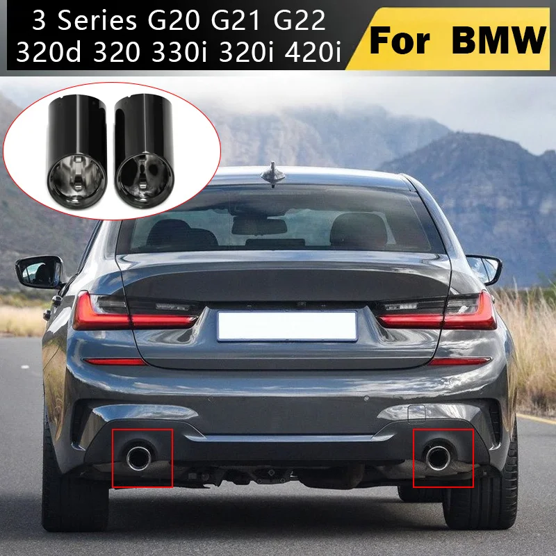 

2023-2024 для BMW 3 серии G20 G21 G22 320d 320 330i 320i 420i Глушитель Замена наконечника выхлопной трубы Сопло Детали двигателя
