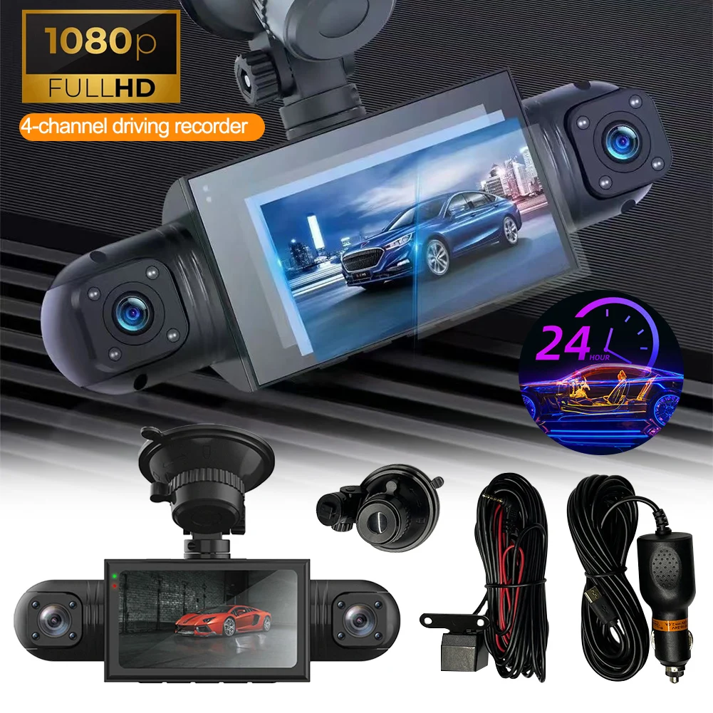 

Car Traffic Recorder 4-channel Traffic Camera FHD 1080P Front Left And Back Night Vision Cycle Recording 24 Hours ParkingMonitor