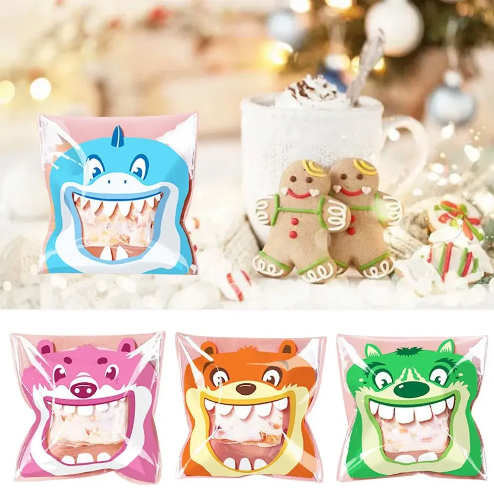 Mixed Pattern Self Adhesive Bag 10*10cm+3cm 7*7+3cm Christmas Birthday Bags Self-sealing 14*14+3cm Baking Wrap Bag