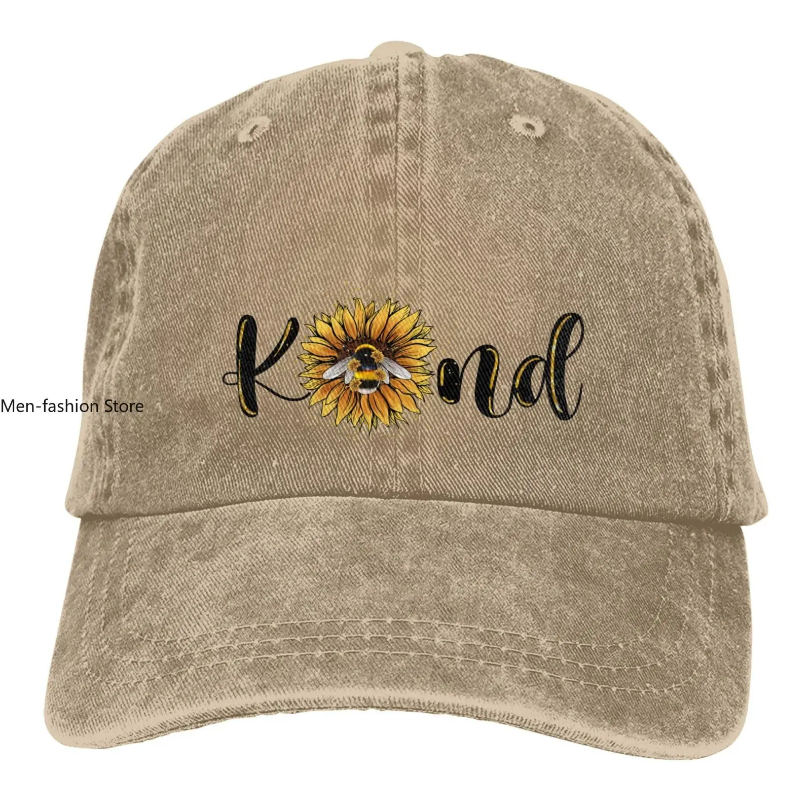 Be Kind Bee Flower Baseball Cap Golf Dad Hat Adjustable Original Classic Low Profile Cotton Hat Men Women