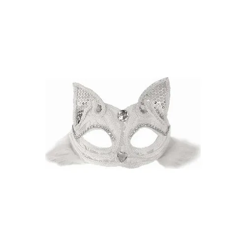 Accessory Ruched Cat Mask White Color Adult