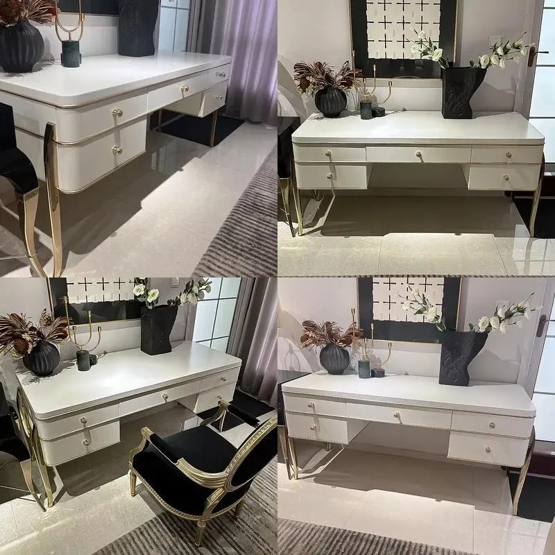 Luxury Modern Custom Solid Wood Rectangular Desk Adjustable Height Handmade Suitable for Home Office Hotels Guangdong
