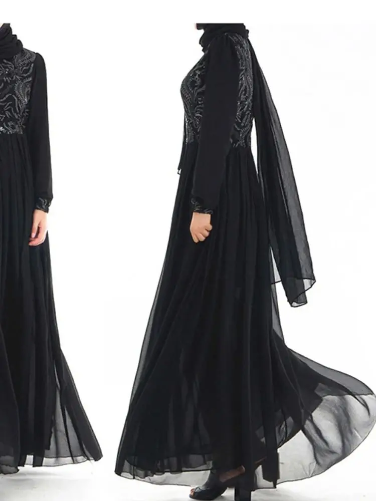 Ramadan Eid Black Abaya Damen Dubai Luxury Islam Muslim Dress For Women Kebaya Kaftan Robe Musulmane Caftan Marocain Femme