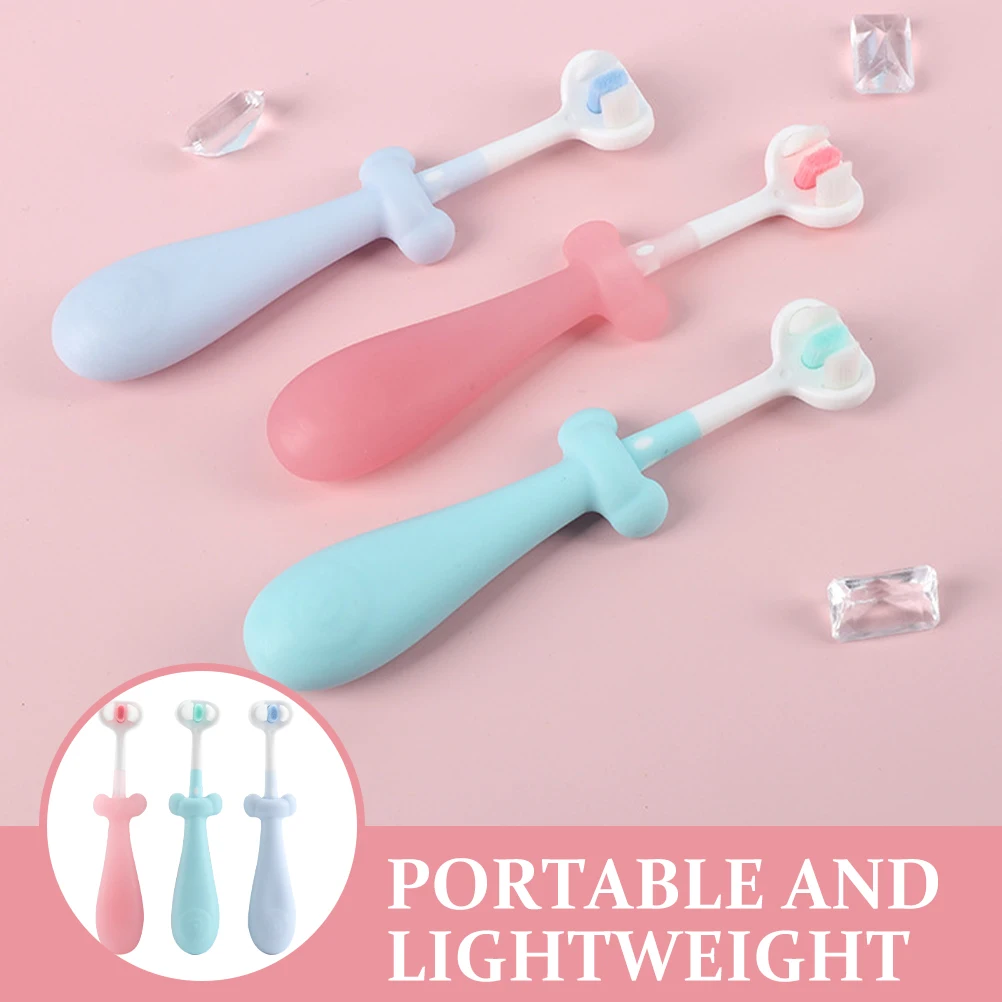 

3 pcs Baby Toothbrush Kids Cartoon Ergonomic Handle Soft Bristles Manual Toddler Child Teeth Cleaning Safe NonSlip Cute Design