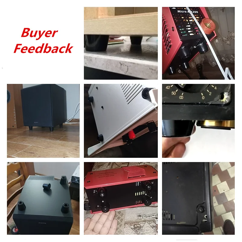 8Pcs Black Rubber Feet Chair Floor Protector Non-slip Furniture Table Leg Cover Bottom Pads Cabinet Instrument Equipment Base
