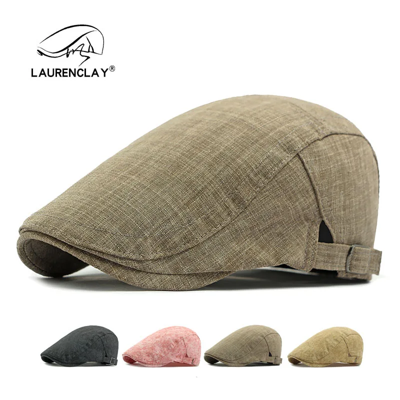 

Springnew Arrival Hatmen Cotton And Linen Beret British Retro Sun Protection Peaked Cap Women's Easiest For Match Forward Hat