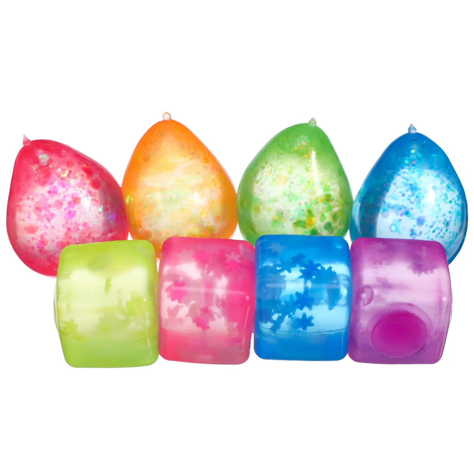 8Pcs Stress Balls Squishy Ice Cube Sensory Squeeze Fidget Stress Relief Birthday Carnival Gifts Fidget Balls for Adults