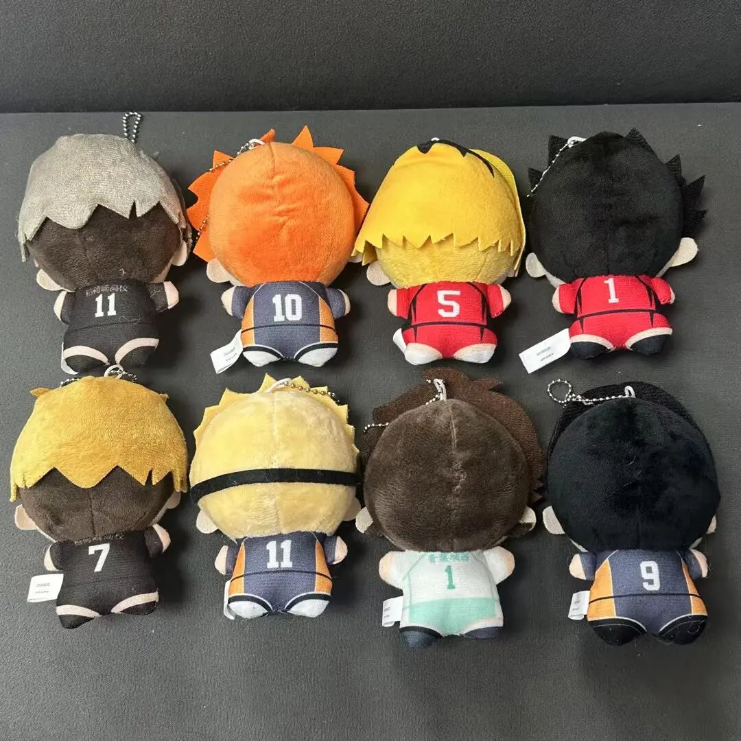 Mainan mewah Haikyuu 10cm Hinata Shoyo Kageyama Kenma Nishinoya Oikawa liontin mewah gantungan kunci boneka voli Mini hadiah boneka