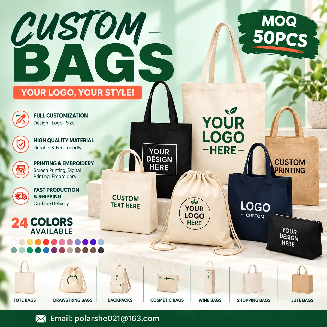 Custom Canvas Tote Bags Personalized Logo Shopping Drawstring Backpacks Printing Embroidery Promotional Gift Wholesale MOQ 50PCS