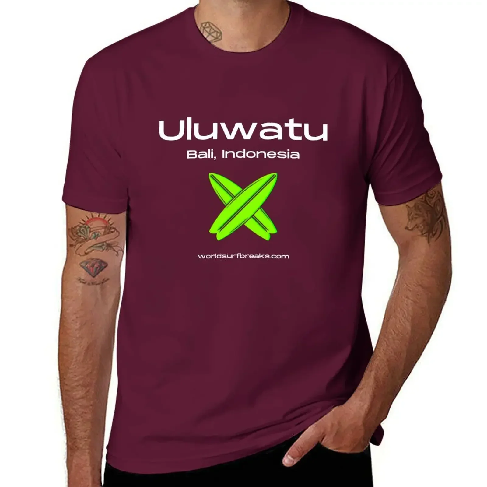 Uluwatu Bali Indonesia Surf Break T-Shirt Aesthetic clothing plain plus sizes workout shirts for men Short Sleeve Round Collar