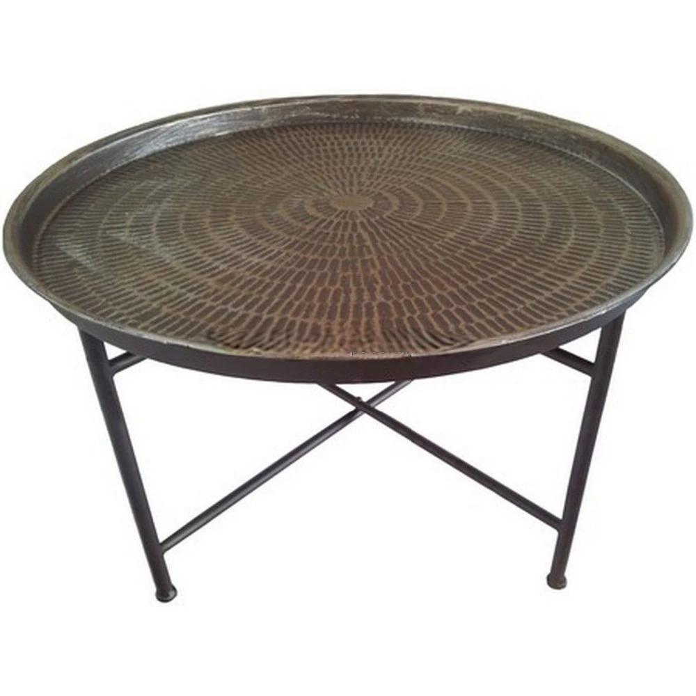 Rice Hammered Moroccan Coffee Table Home Decoration Metal Furniture