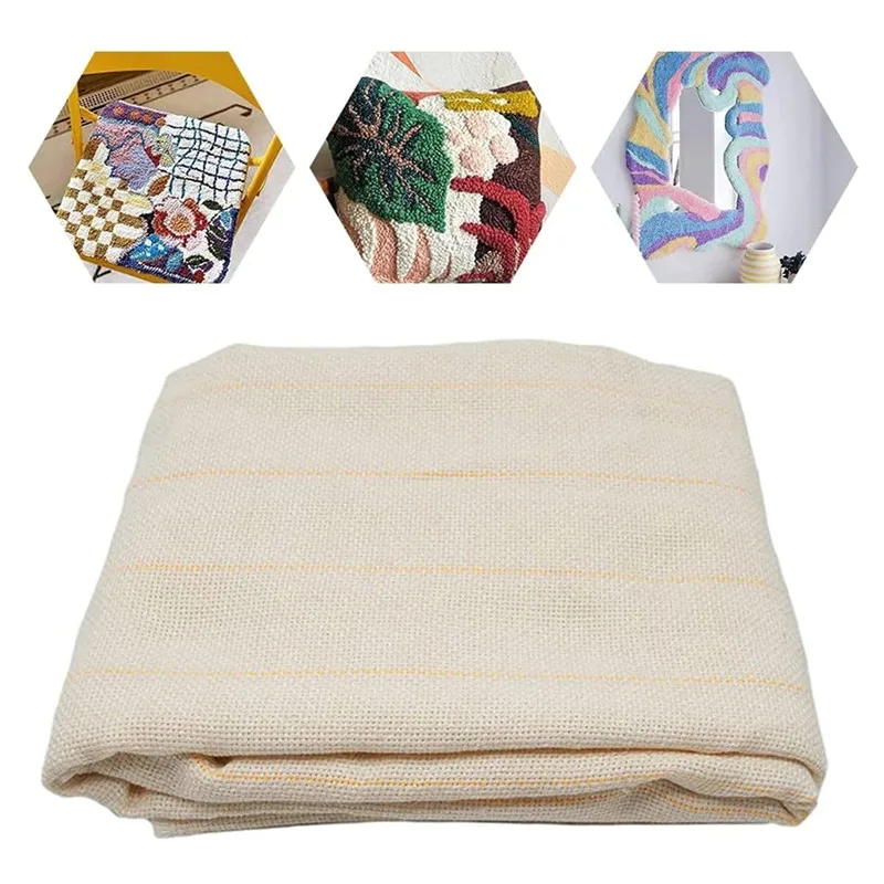 

2.1Mx3M Monk Cloth Tufting Cloth Marked Lines Woven for Making Garments DIY Monk Cloth Carpet Tapestry Rug Making Needlework