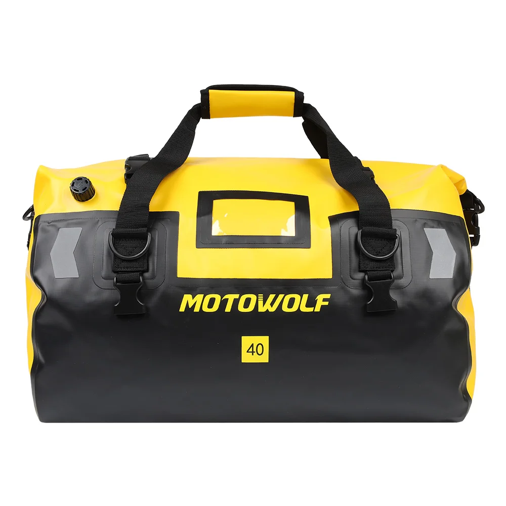 Universal Motorcycle Tail Bags 40L Waterproof Back Seat Bags Motorbike Scooter Camping Cycling Travel Dry Luggage Roll Pack Bag