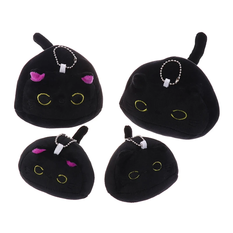 Kawaii Black Cat Plush Toys Soft Fluffy Cute Cartoon Animal Cat Dolls Stuffed Sleeping Pillow Birthday Gift For Kids Girls