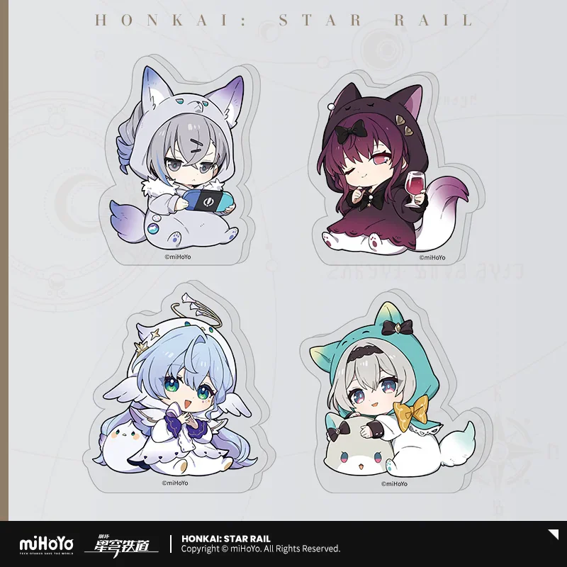 Official Honkai Star Rail Gaming Merchandise Cartoon Characters Cosplay Chibi Style Mini Acrylic Display Stand Halloween Gifts