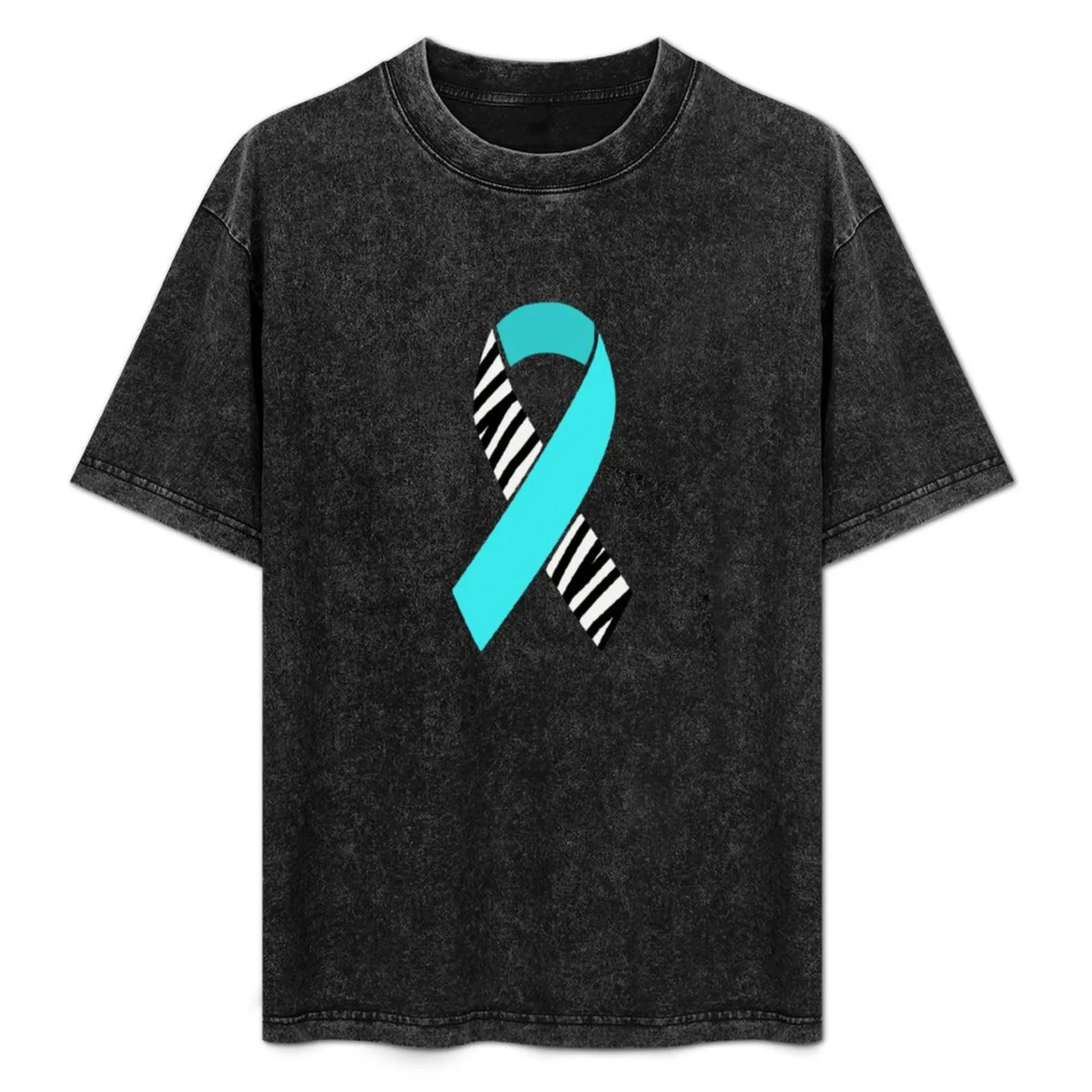 

Turquoise and Zebra Print Awareness Ribbon (Dysautonomia and EDS) T-Shirt Plus Size Loose Fit T-Shirt
