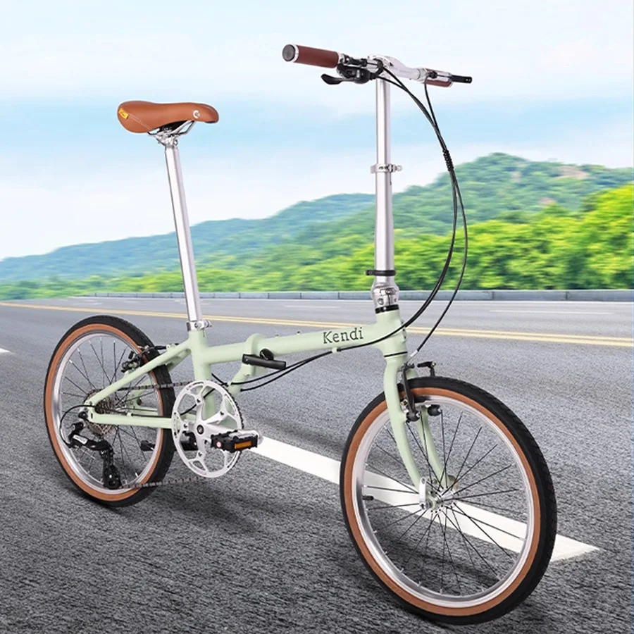 

New 20-inch 8speed Bike Lightweight Aluminum Alloy Tri-fold Frame Folding Bicycle Portable Adult Cycling For Women Man's Bike