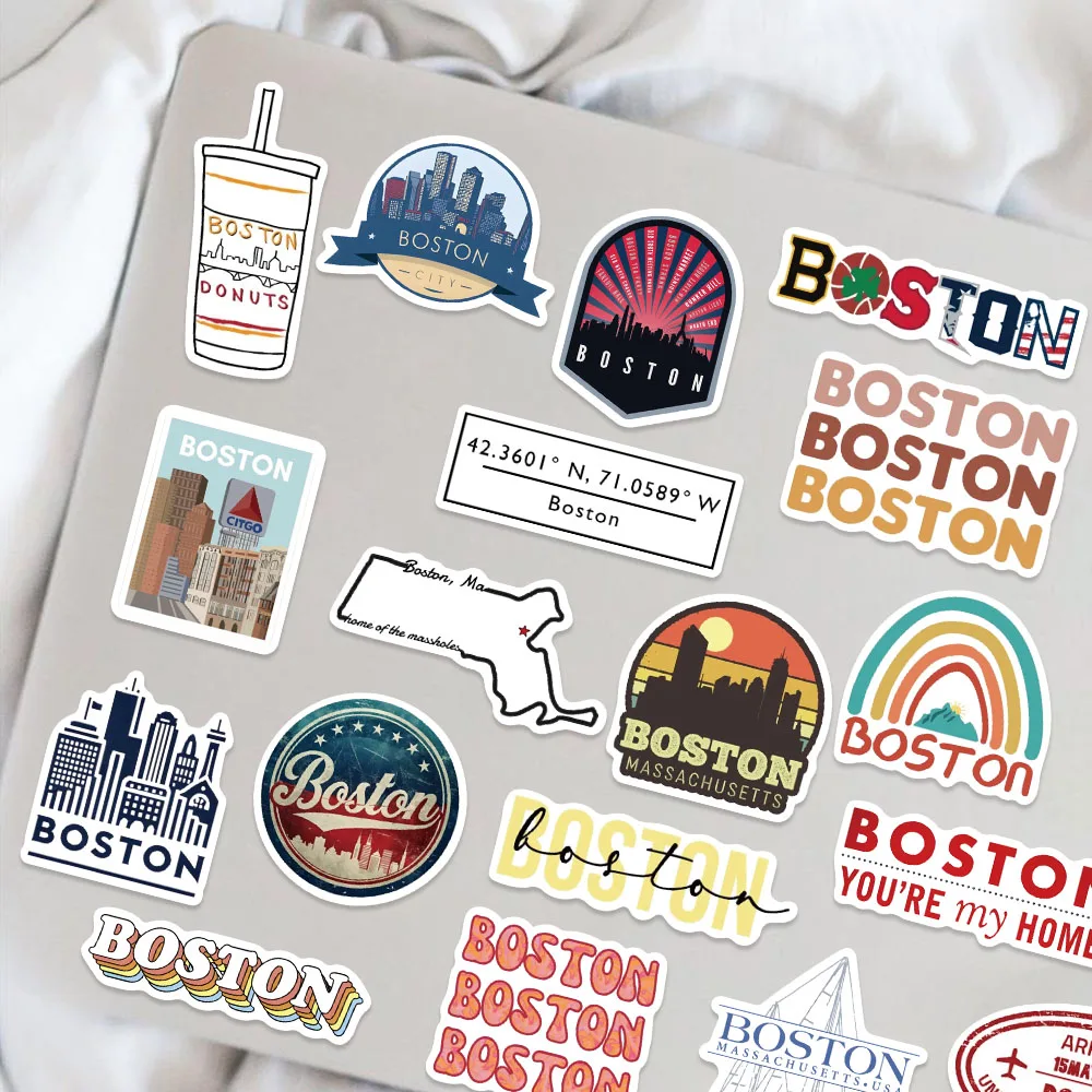 ملصقات كرتونية بوسطن مقاومة للماء ، شارات قرطاسية ، ديكور رائع ، ألعاب ذاتية الصنع ، سيارة ، كمبيوتر محمول ، هاتف ، هدايا ، 50 أو