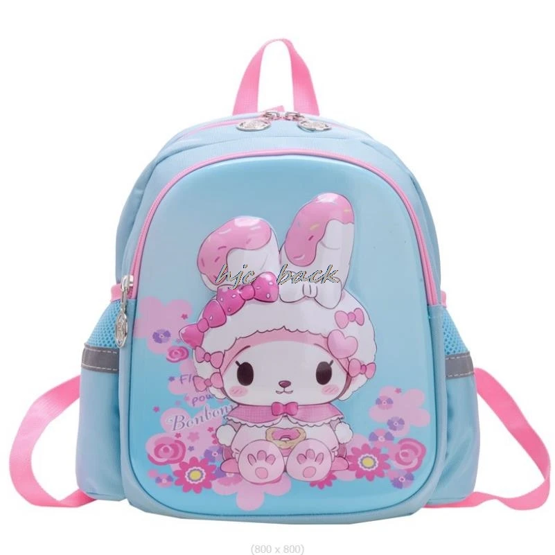 Kuromi Melody Backpack para crianças, linda mochila escolar para meninas e meninos, linda bolsa de ombro para crianças, bolsa de ombro antiperdida 2-12Y