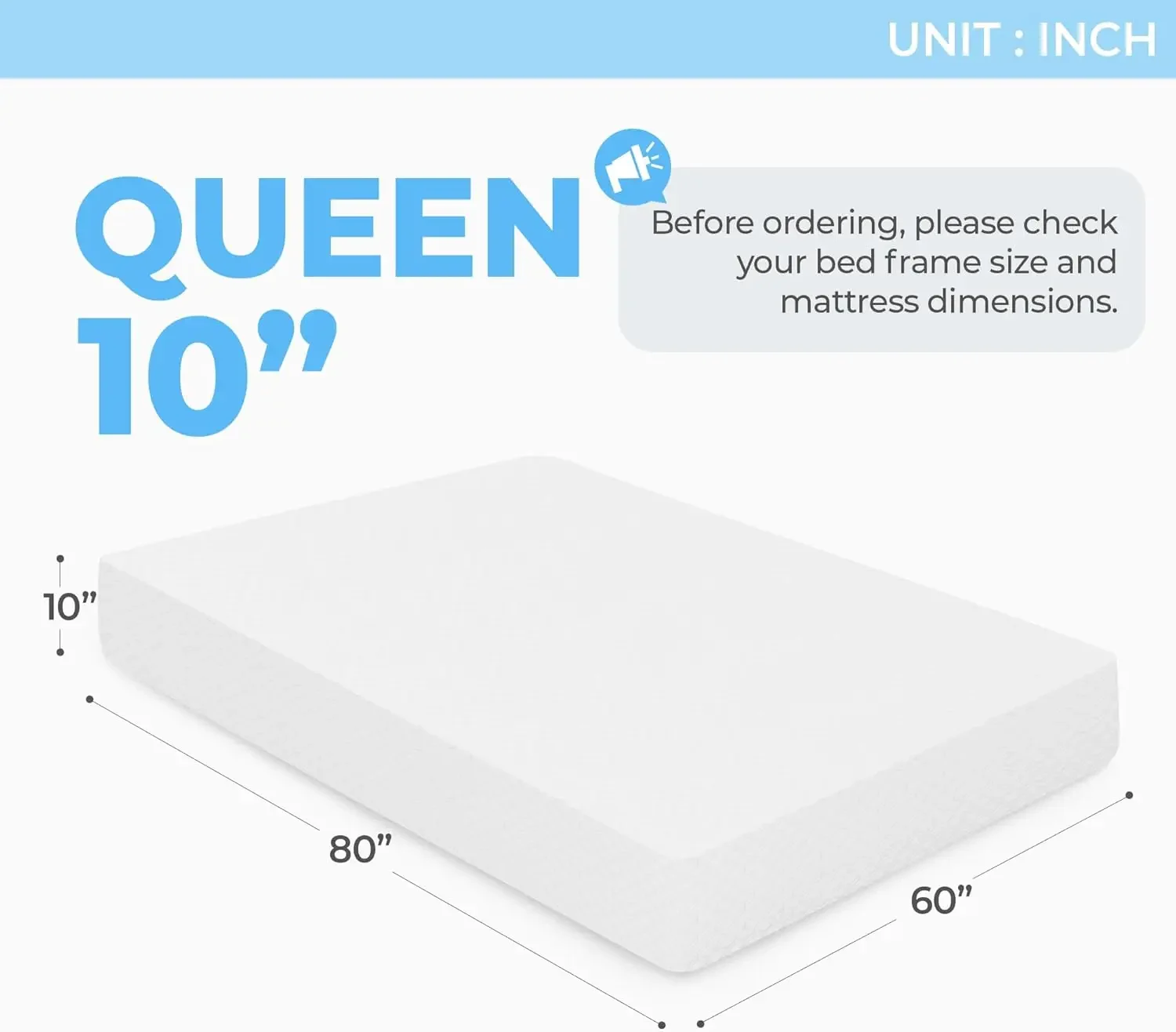 10 Inch Queen Cooling Gel Memory Foam Medium Firm Mattress Cool Sleep Pressure Relief Certified Mattres