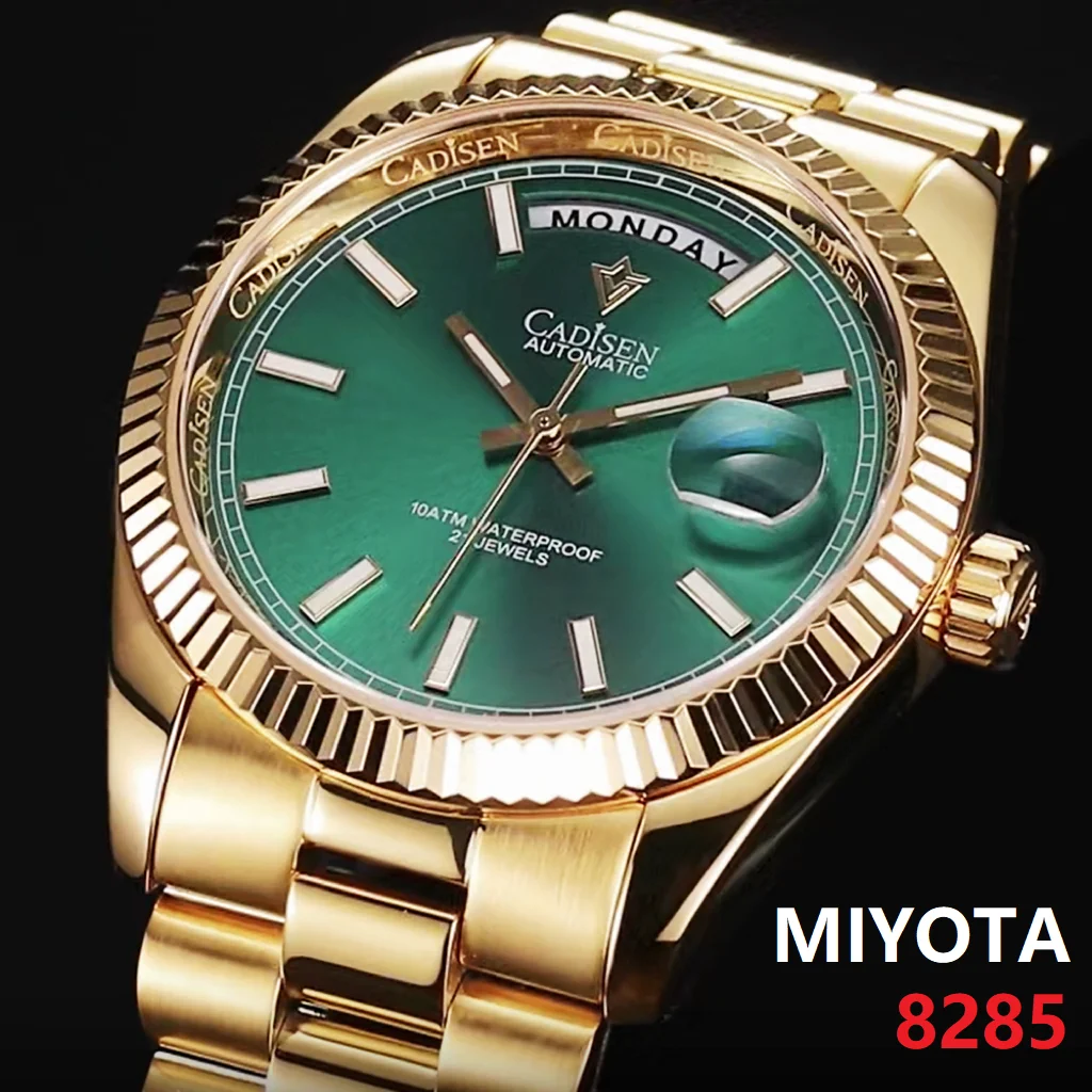 Cadisen dd40 relógios masculinos de luxo relógio automático ar safira vidro relógio de pulso mecânico masculino 10bar miyota 8285 movt 2023 novo
