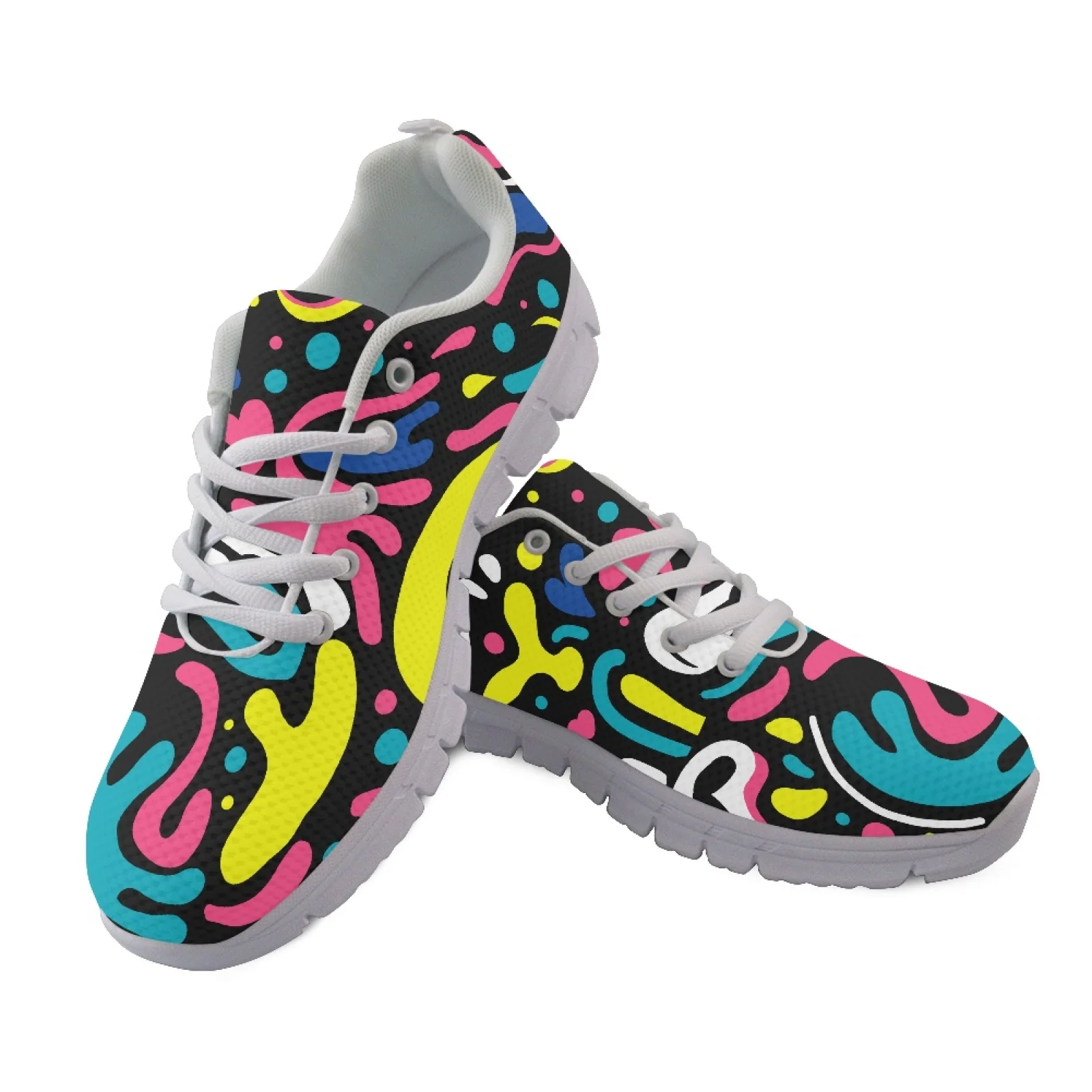 Coloranimal Psychedelic Line Art Slip on Shoes Mesh & EVA Sole Walking Shoes Breathable Running Sneakers for Women